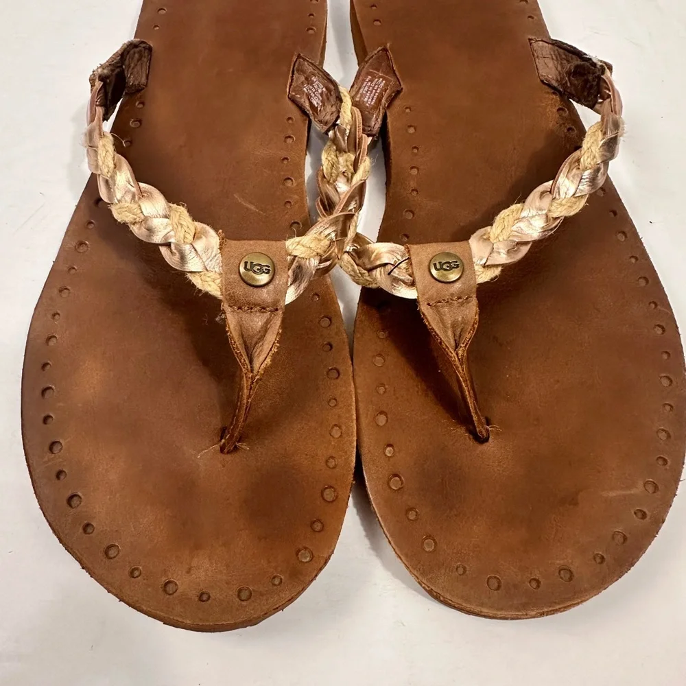 UGG Navie Braided Leather Sandals Sz 10‎